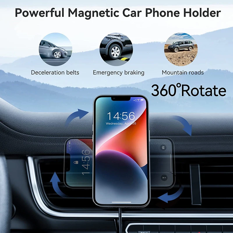 Wireless Car Charger Mount Fast Charging - Car Magnetic Wireless Charger For iPhone