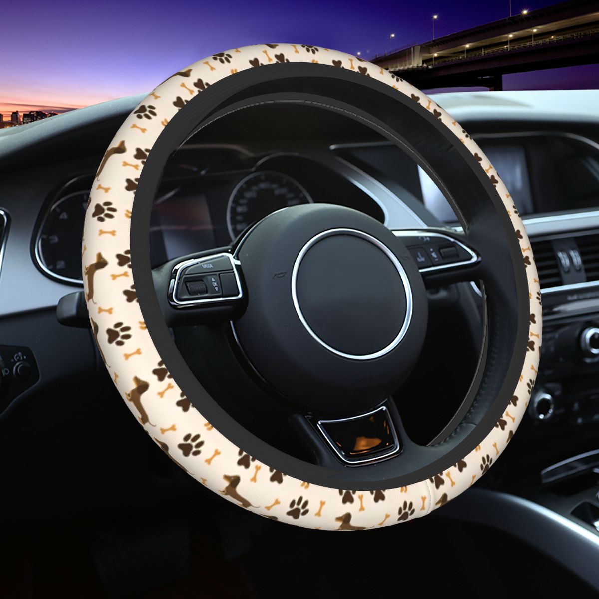 Cute Dachshund Car Steering Wh - Car Steering Wheel Cover Anti Slip Breathable review and price