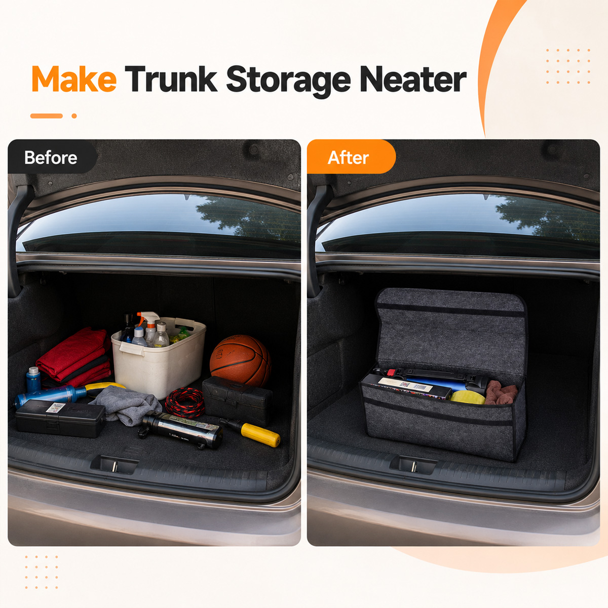 YONGRUN Foldable Felt Car Stor - Car Trunk Organizer Foldable Storage Box review and price