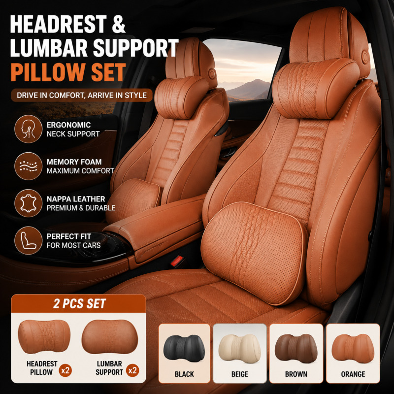 Car Headrest Neck Pillow Memor - Memory Foam Car Neck Pillow Lumbar Support review and price