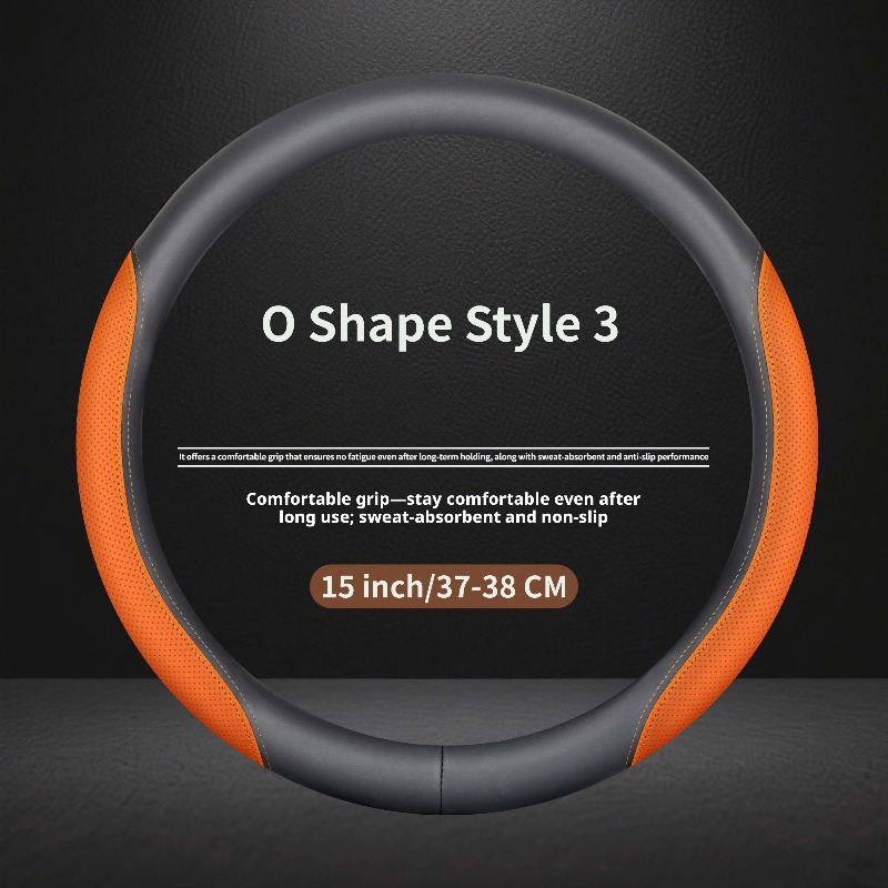 Nappa Leather Universal Steeri - Car Steering Wheel Cover Anti Slip Breathable review and price